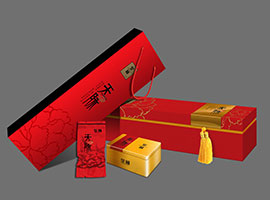 定制一款具有當?shù)靥厣牟枞~禮品盒包裝